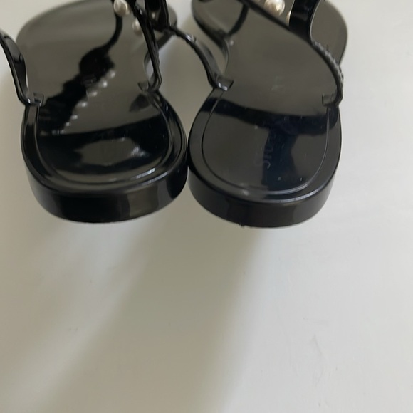 Stuart Weitzman Women's Goldie Jelly Sandals size 10 Black Pearls Slingback - Picture 4 of 6